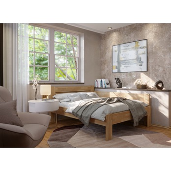 Rohová postel JOHANA pravá, buk/přírodní, 120x200 cm 1