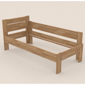 Rohová postel JOHANA pravá, buk/přírodní, 100x200 cm 2