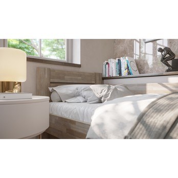 Rohová postel JOHANA pravá, buk/šedá, 80x200 cm 5