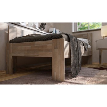 Rohová postel JOHANA levá, buk/šedá, 80x200 cm 3