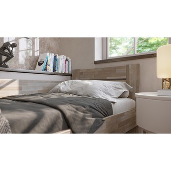 Rohová postel JOHANA levá, buk/šedá, 80x200 cm 5