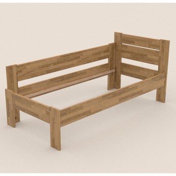 Rohová postel JOHANA levá, dub/přírodní, 80x200 cm 2