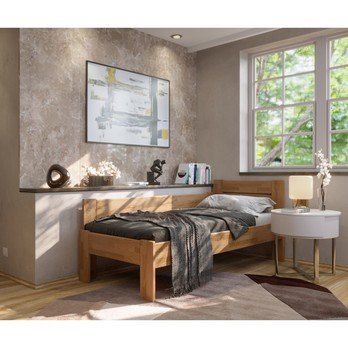 Rohová postel JOHANA levá, dub/světlý ořech, 80x200 cm 1