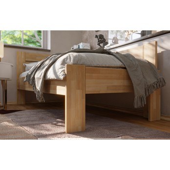 Rohová postel JOHANA pravá, buk/přírodní, 100x200 cm 6