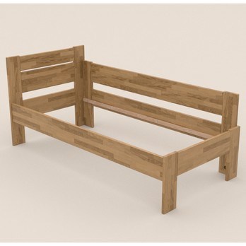 Rohová postel JOHANA pravá, dub/přírodní, 100x200 cm 2