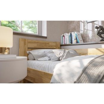 Rohová postel JOHANA pravá, dub/přírodní, 100x200 cm 3