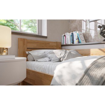 Rohová postel JOHANA pravá, dub/přírodní, 100x200 cm 7