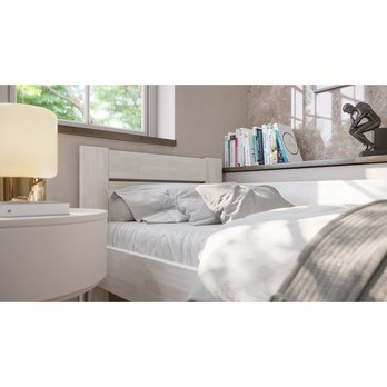 Rohová postel JOHANA pravá, buk/bílá, 100x200 cm 3