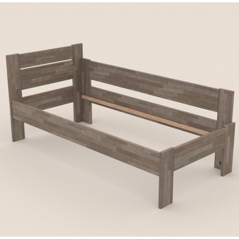 Rohová postel JOHANA pravá, buk/šedá, 100x200 cm 2