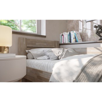 Rohová postel JOHANA pravá, buk/šedá, 100x200 cm 6