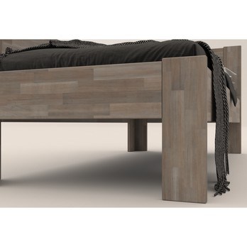 Rohová postel JOHANA levá, buk/šedá, 100x200 cm 4