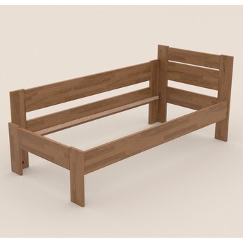 Rohová postel JOHANA levá, dub/světlý ořech, 100x200 cm 2