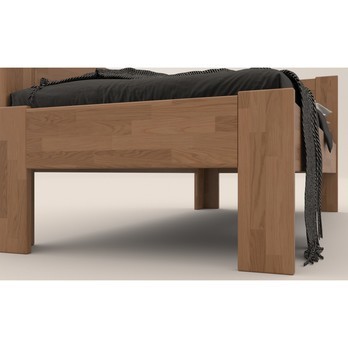 Rohová postel JOHANA levá, dub/světlý ořech, 100x200 cm 3