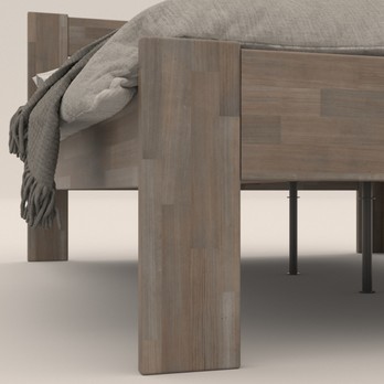 Rohová postel JOHANA pravá, buk/šedá, 120x200 cm 3