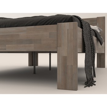 Rohová postel JOHANA levá, buk/šedá, 120x200 cm 2