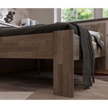 Rohová postel JOHANA levá, buk/šedá, 120x200 cm 4