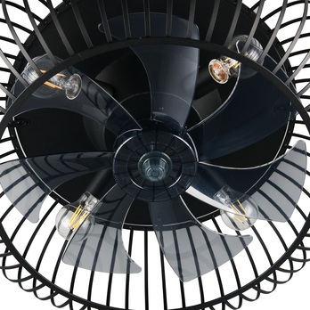 Stropní svítidlo s ventilátorem JOHANNA černá 1