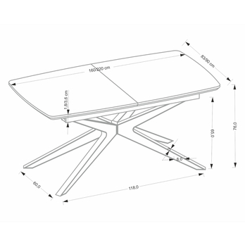 Jídelní stůl JOMIS přírodní/černá 10