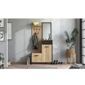 Předsíňová sestava  JOSEFINA 2 dub artisan/černá 1