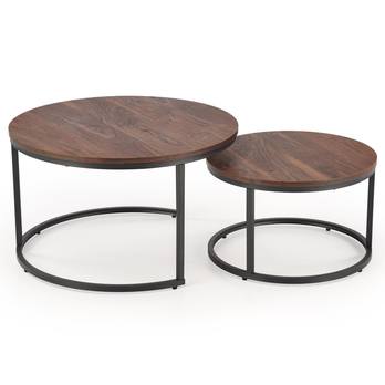 Set konferenčních stolků JOVO ořech/černá, 2 ks 2