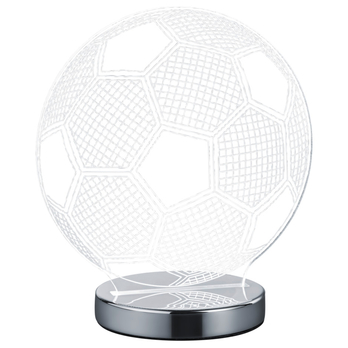 Stolní 3D LED lampa JUGI chrom, fotbalový míč 2