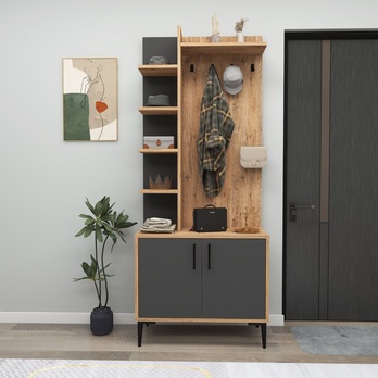 Předsíňová sestava JULENDOR antracitová/borovice 2