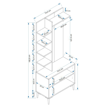 Předsíňová sestava JULENDOR béžová/borovice atlantic 4