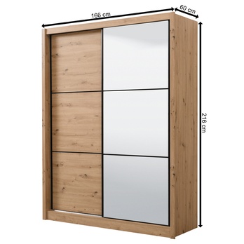 Šatní skříň se zrcadlem JULISSA II dub artisan 8