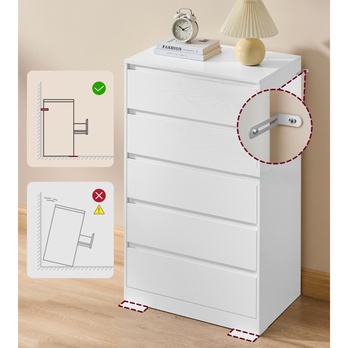 Komoda KAILYN bílá, 5 zásuvek 3