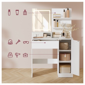 Toaletní stolek KAILYN bílá 3