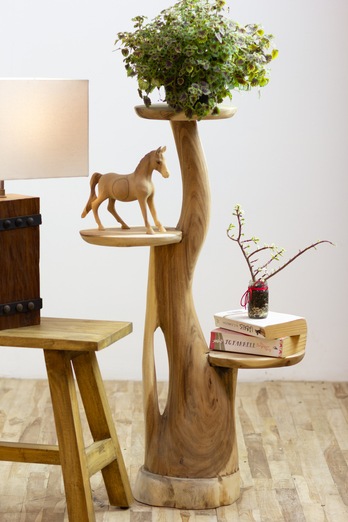 Stojan na květiny KAKTUS BILL dřevo 1