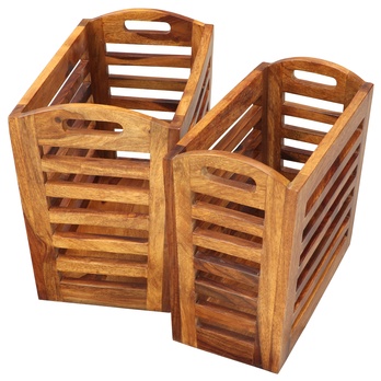 Stojan na noviny KALIM palisandr, set 2 ks 1