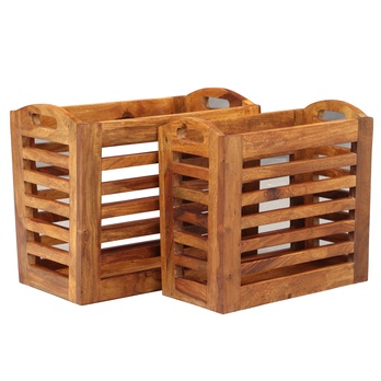 Stojan na noviny KALIM palisandr, set 2 ks 2