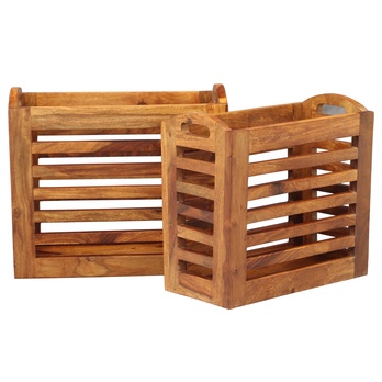 Stojan na noviny KALIM palisandr, set 2 ks 3