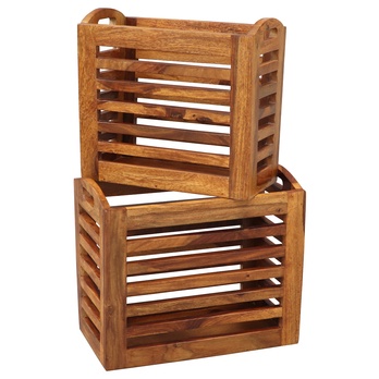 Stojan na noviny KALIM palisandr, set 2 ks 4