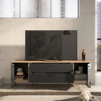 TV stolek KANDOO 1 antracitová/dub evoke 6