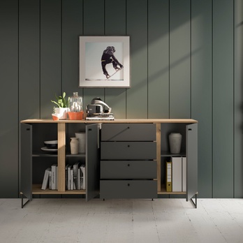 Komoda KANDOO 2 antracitová/dub evoke 6