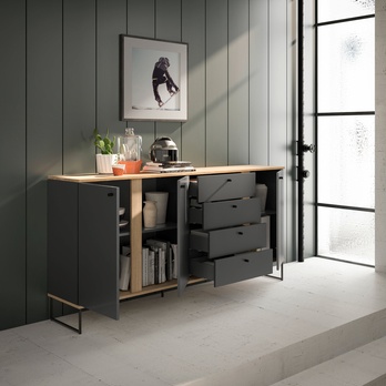 Komoda KANDOO 2 antracitová/dub evoke 7