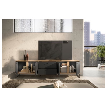 TV stolek KANDOO 2 antracitová/dub evoke 6