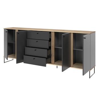 Komoda KANDOO 3 antracitová/dub evoke 2