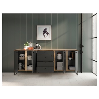 Komoda KANDOO 3 antracitová/dub evoke 6