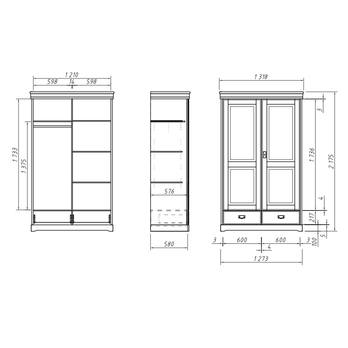 Šatní skříň KANIA 2D bílá 4