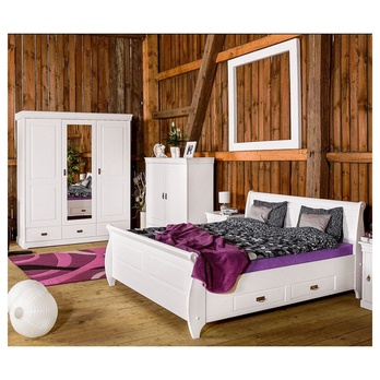 Šatní skříň se zrcadlem KANIA 3D bílá 1