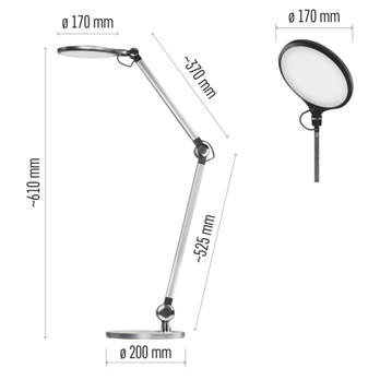 Stolní LED lampa KAREN černá 19
