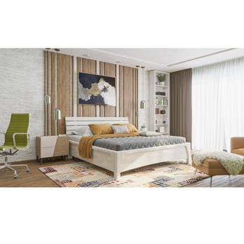 Postel KARLA buk/bílá, 160x200 cm 1