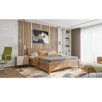 Postel KARLA dub/ořech světlý, 160x200 cm 1