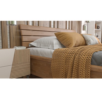 Postel KARLA dub/ořech světlý, 160x200 cm 4