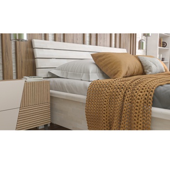 Postel KARLA buk/bílá, 180x200 cm 6