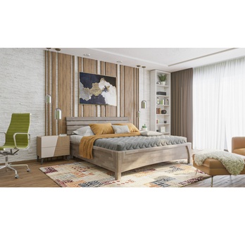 Postel KARLA buk/šedá, 160x200 cm 1