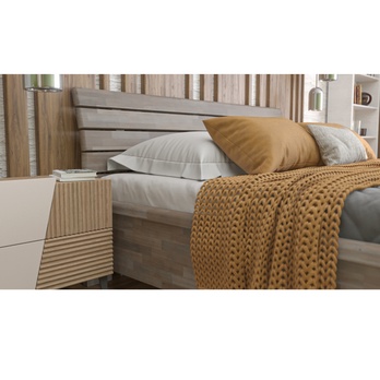 Postel KARLA buk/šedá, 160x200 cm 3